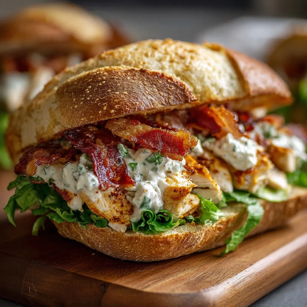 Chopped Chicken Bacon Ranch Sandwich