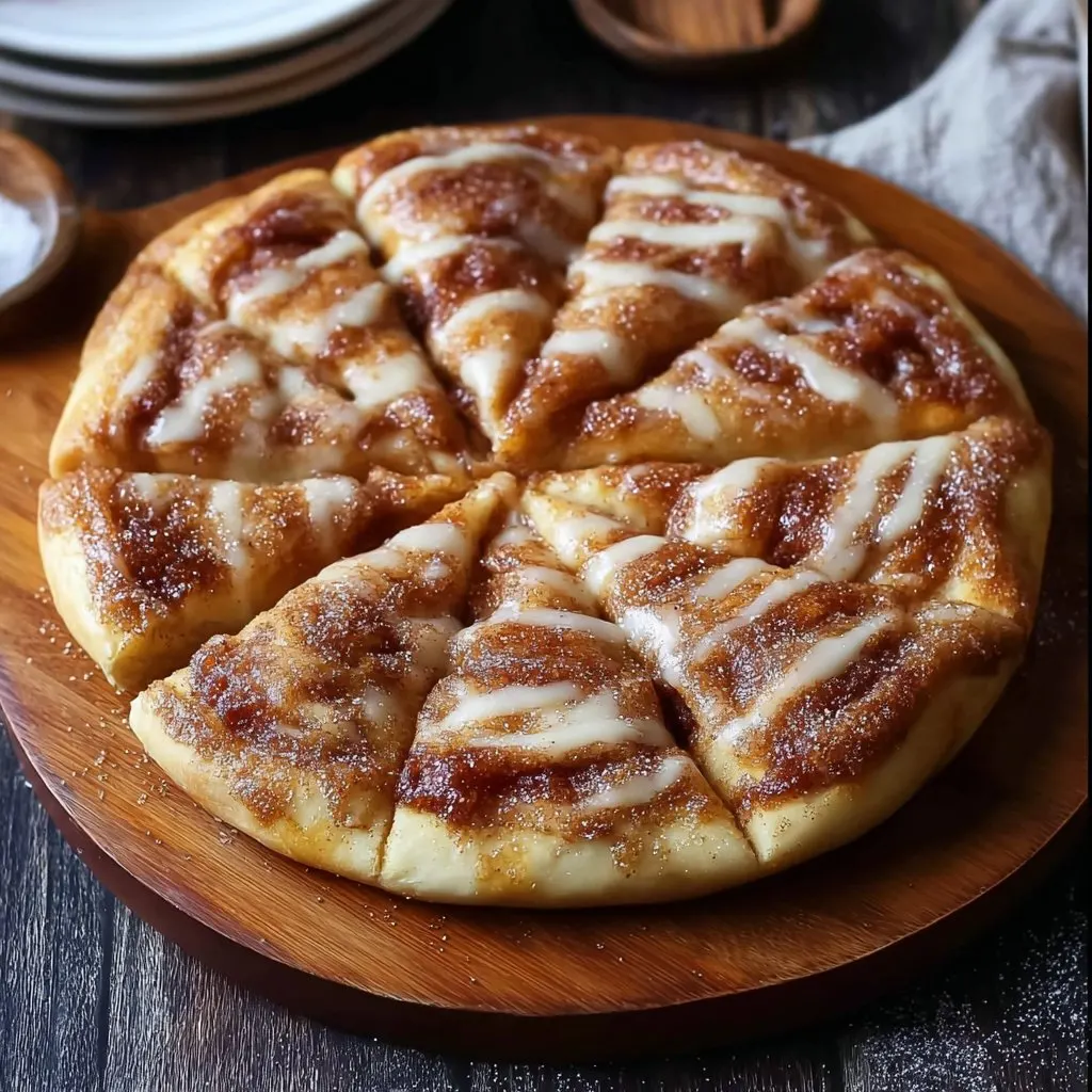 Cinnamon Sugar Pizza made with Crescent Rolls
