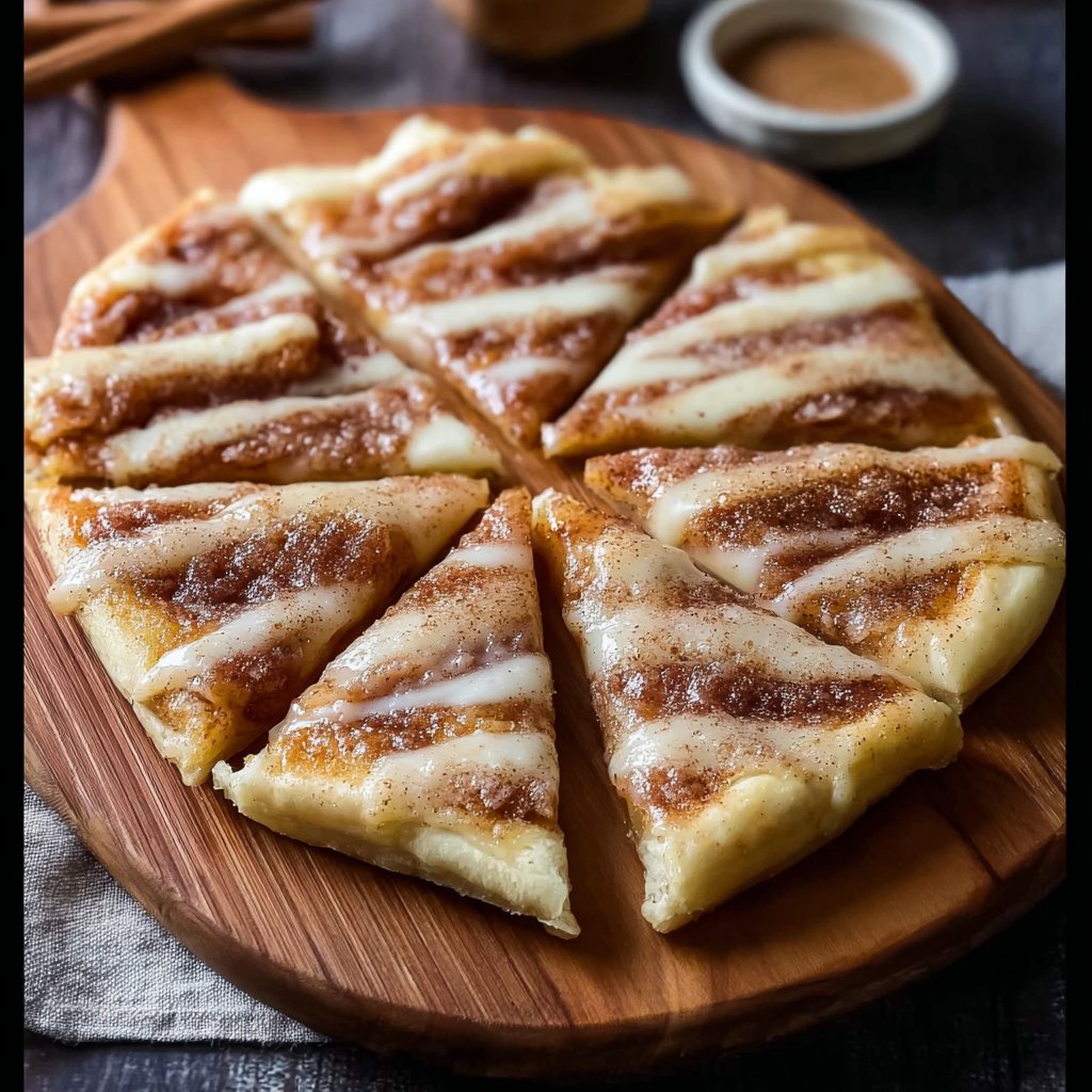 Cinnamon Sugar Pizza made with Crescent Rolls