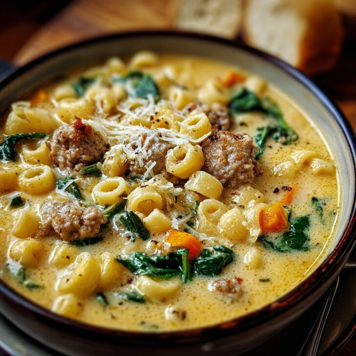 Creamy Parmesan Italian Sausage Ditalini Soup Recipe