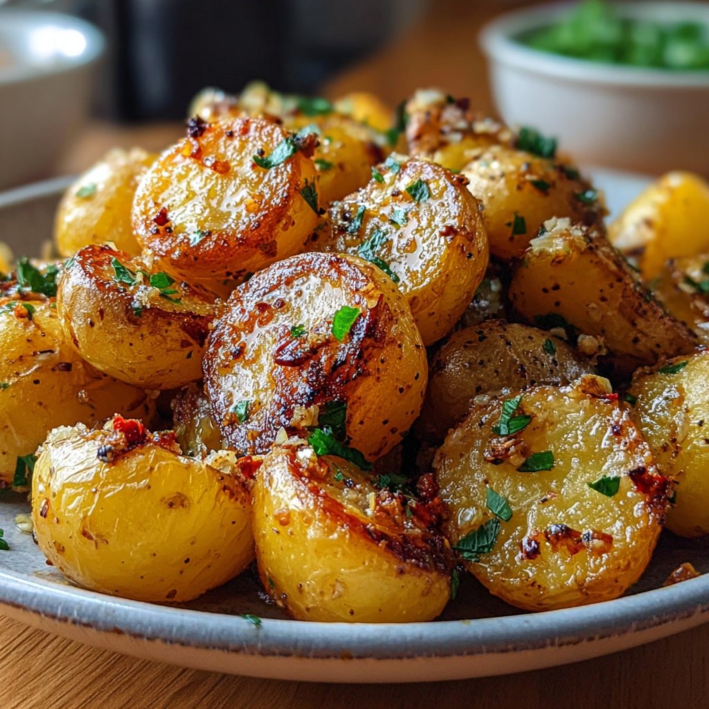 Crispy Garlic Butter Potatoes Recipe