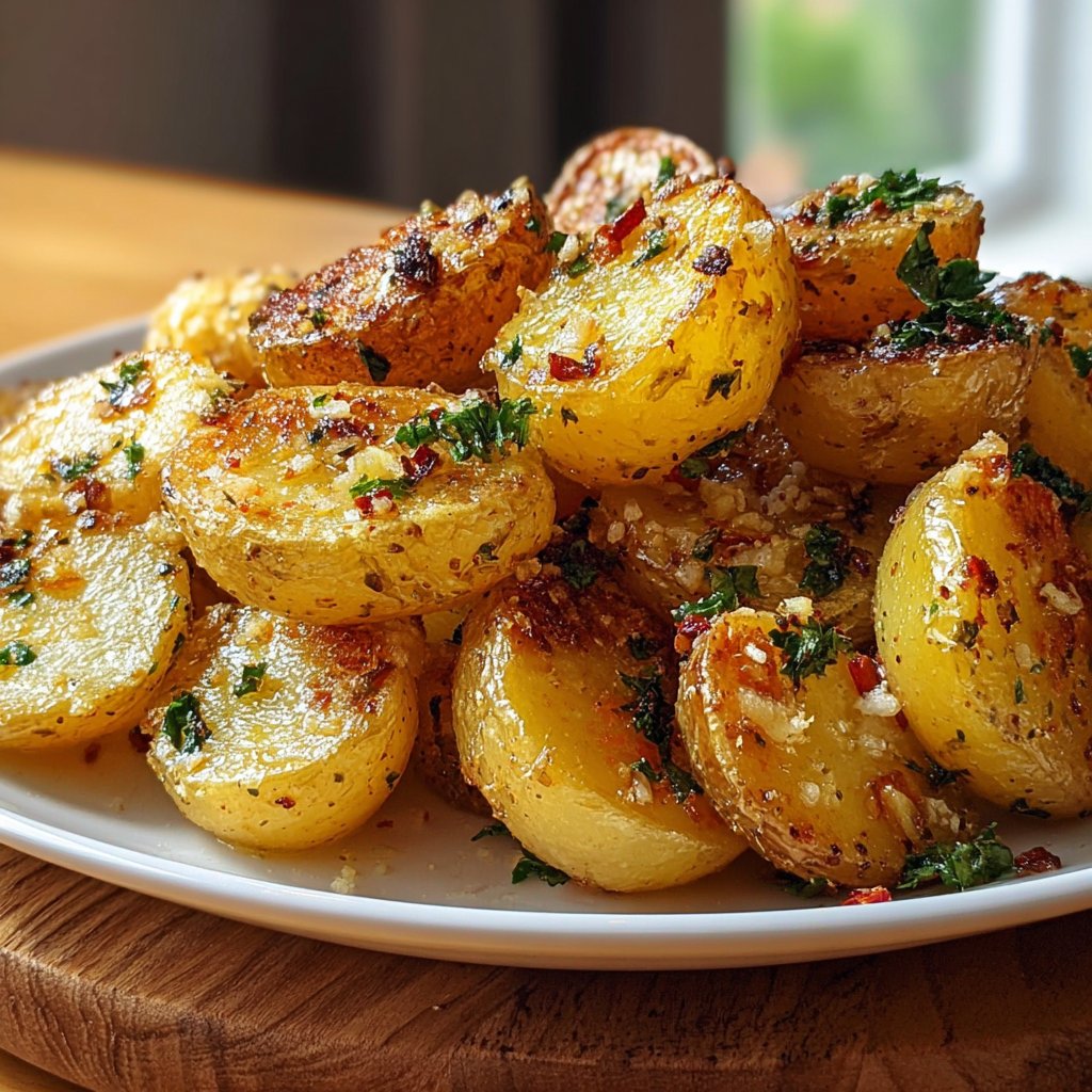 Crispy Garlic Butter Potatoes Recipe