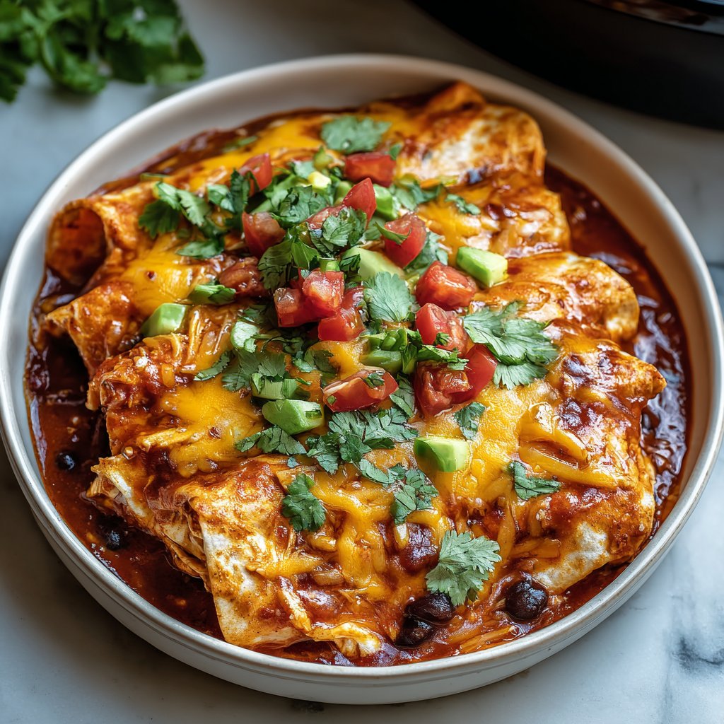 Crockpot Chicken Enchiladas