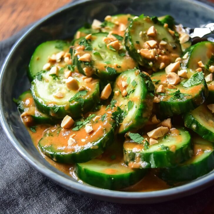Cucumbers in Spicy Peanut Sauce