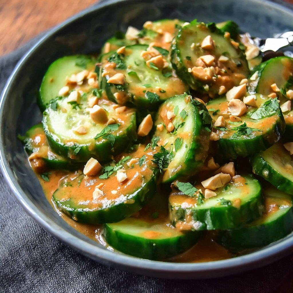 Cucumbers in Spicy Peanut Sauce
