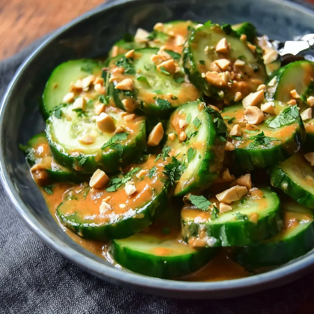 Cucumbers in Spicy Peanut Sauce