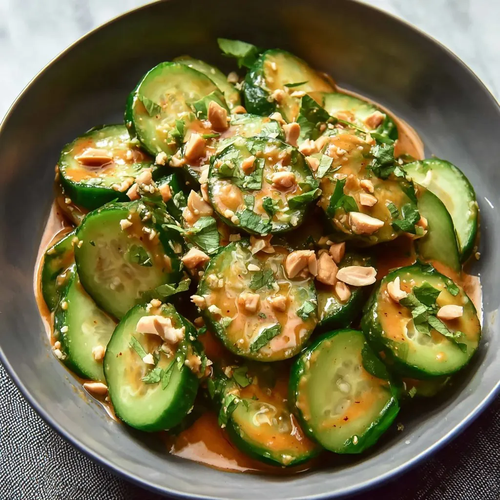 Cucumbers in Spicy Peanut Sauce