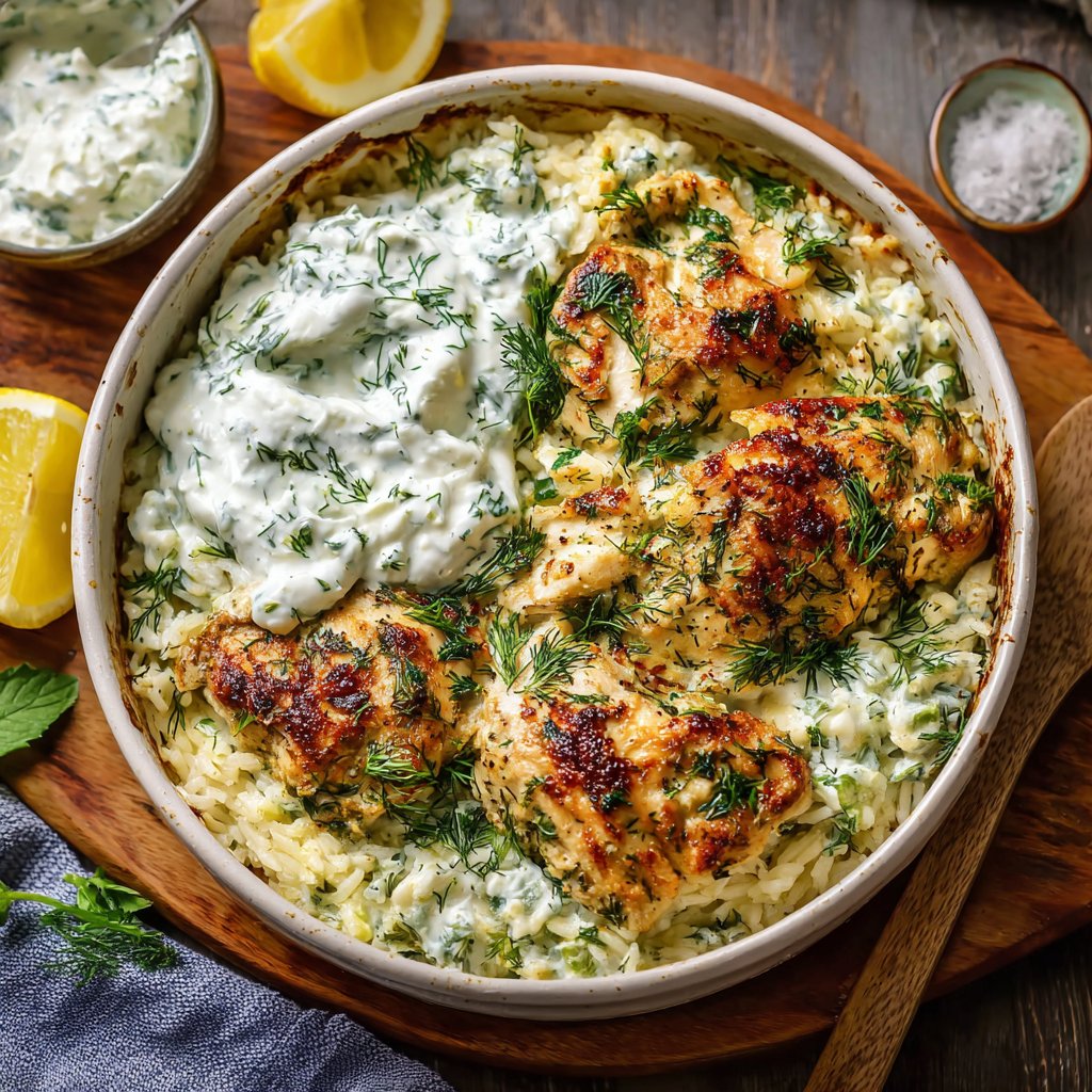 Dump-and-Bake Chicken Tzatziki Casserole Recipe