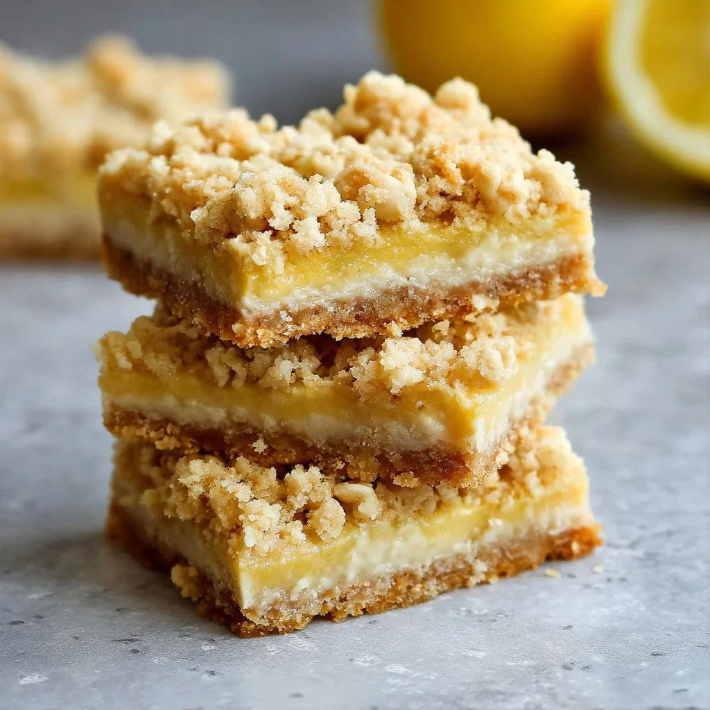 Easy Lemon Oatmeal Crumble Bars