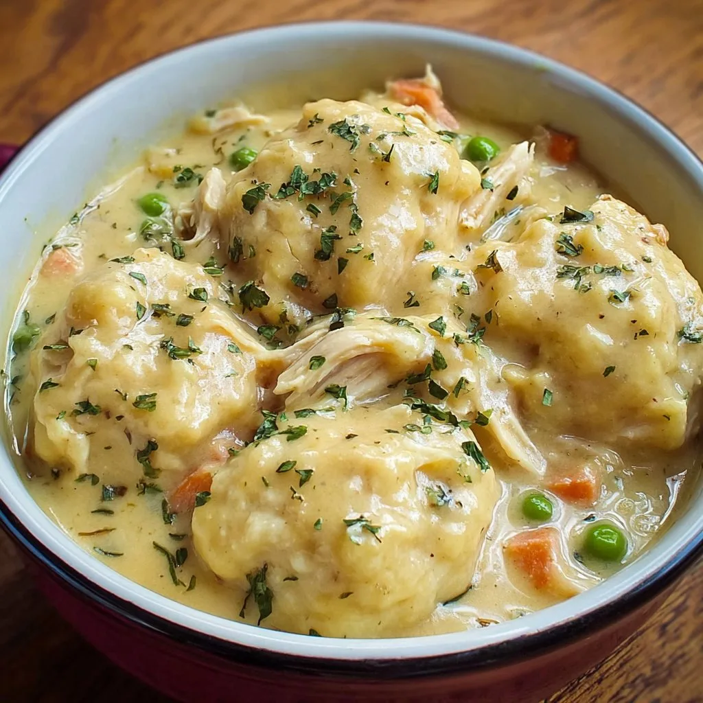 Easy Slow Cooker Chicken & Dumplings