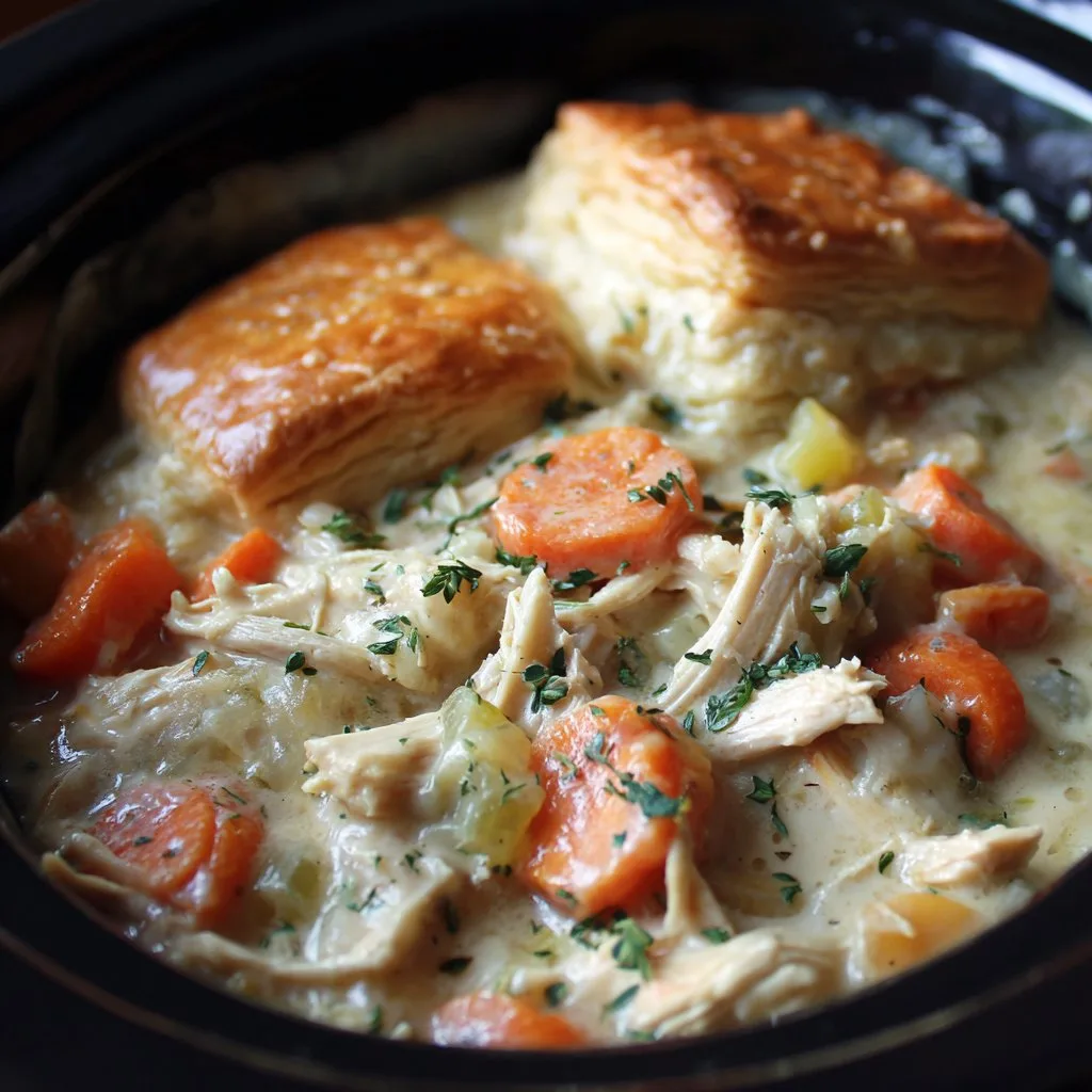 Easy Slow Cooker Chicken Pot Pie