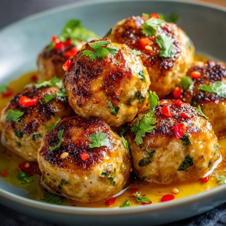 Easy Thai Baked Chicken Meatballs