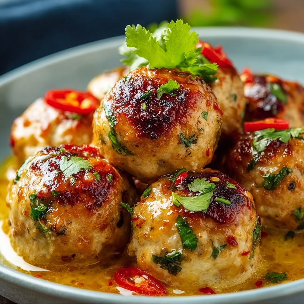 Easy Thai Baked Chicken Meatballs