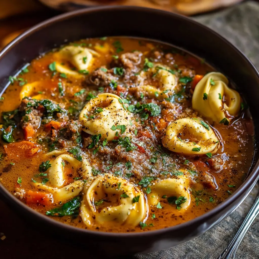 Fall Tortellini Soup with Sausage