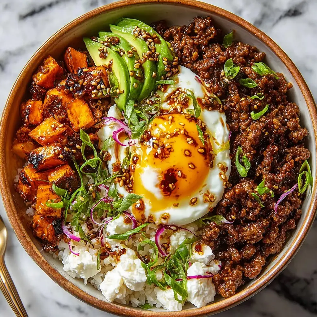 Ground Beef Hot Honey Bowl
