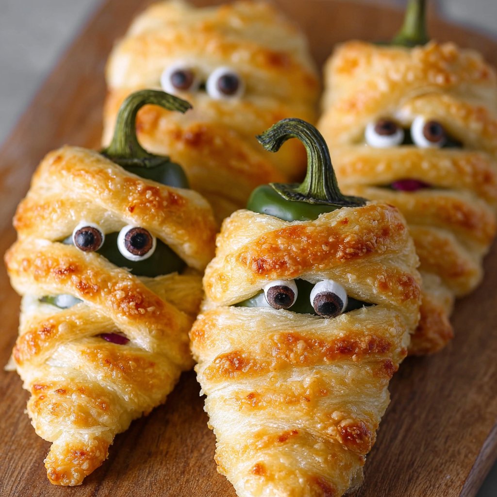 Halloween Jalapeño Popper Mummies