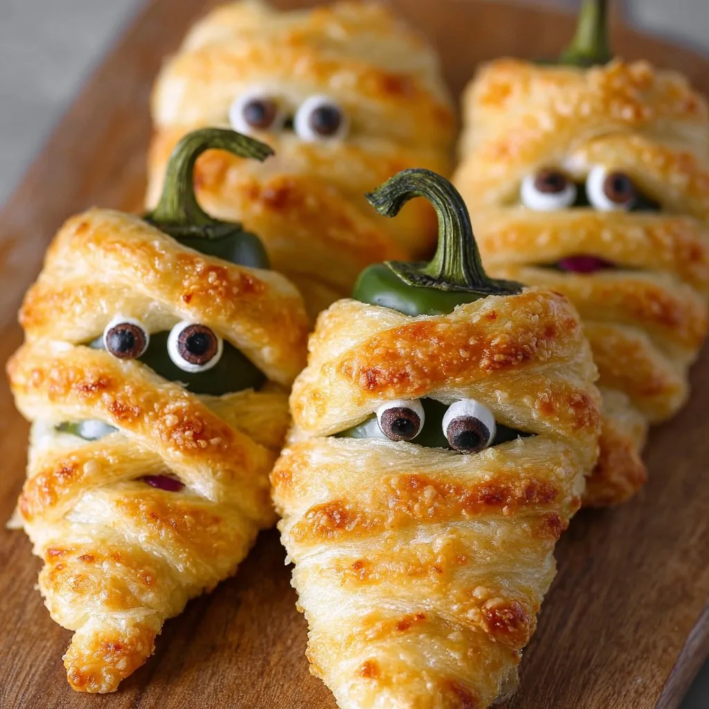 Halloween Jalapeño Popper Mummies