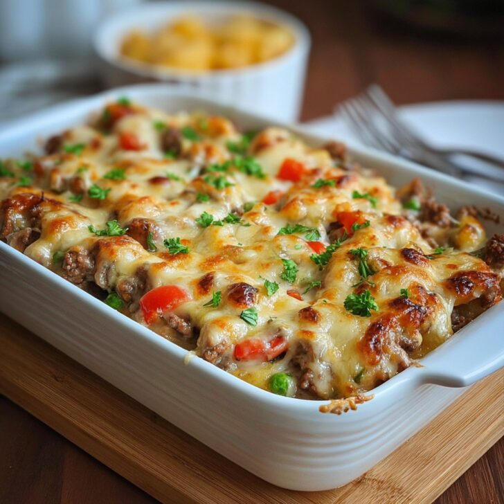 Homemade Cheesy Beef & Vegetable Casserole Recipe