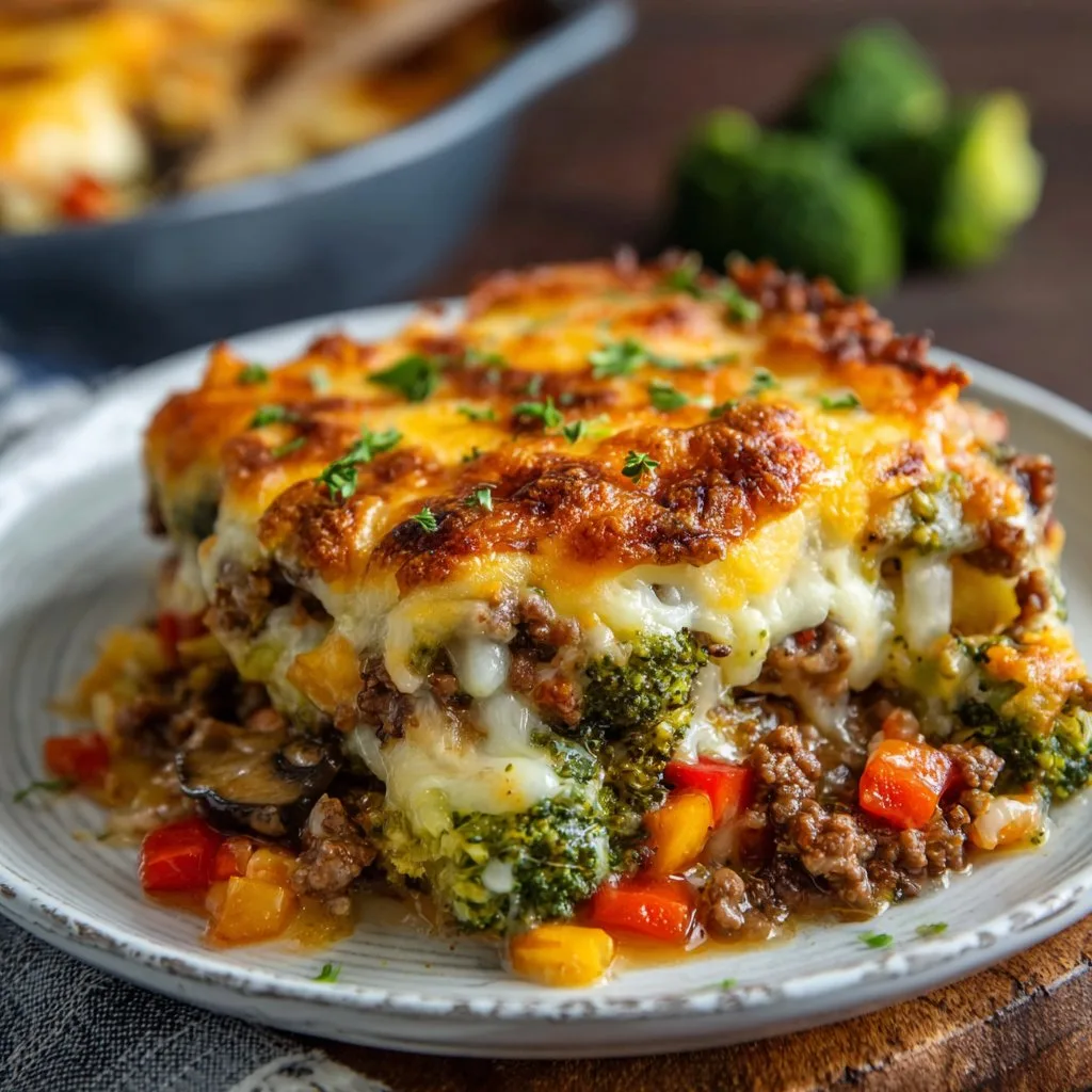 Homemade Cheesy Beef & Vegetable Casserole