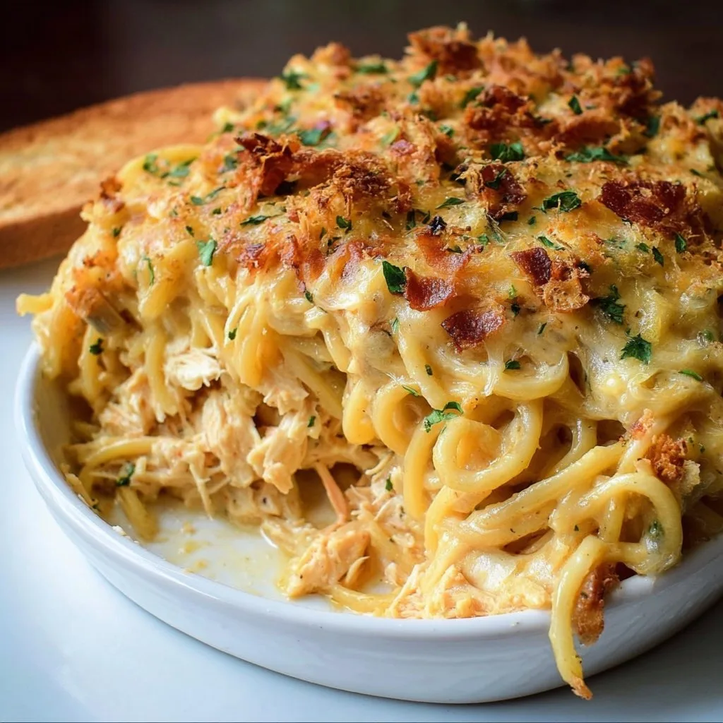 Homemade Southern Chicken Spaghetti Casserole Recipe | Spicy and Irresistible