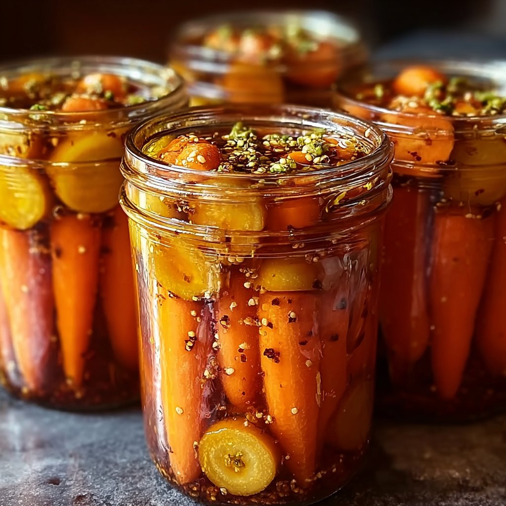 Hot Honey Pickled Carrots
