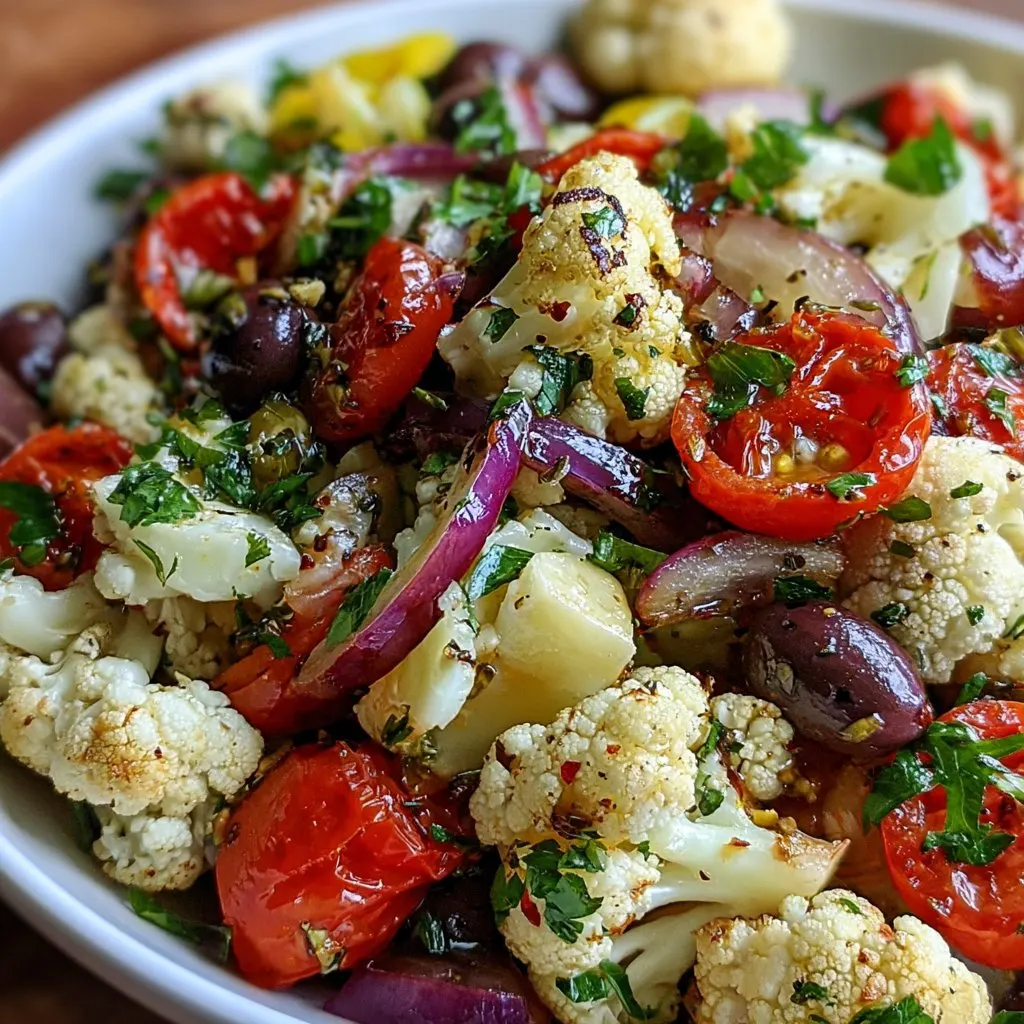 Mediterranean Marinated Cauliflower Salad