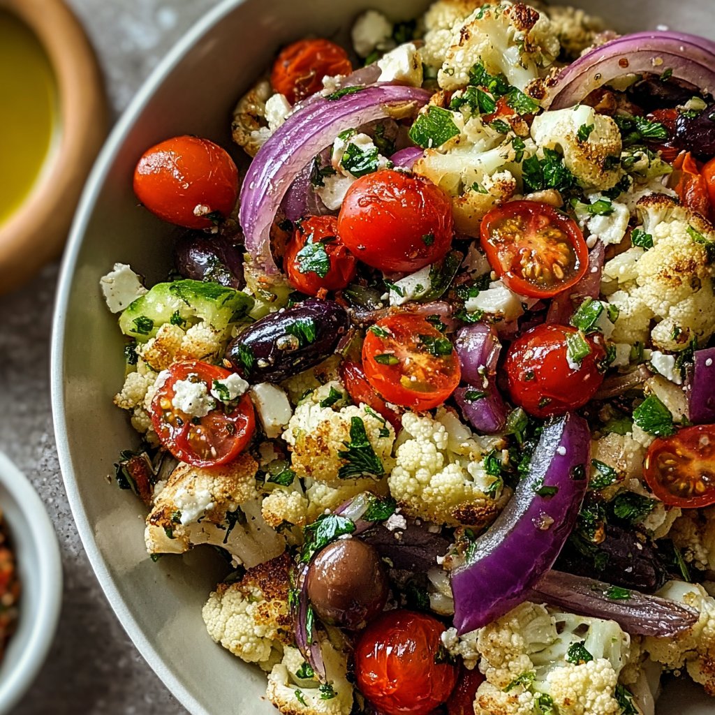 Mediterranean Marinated Cauliflower Salad