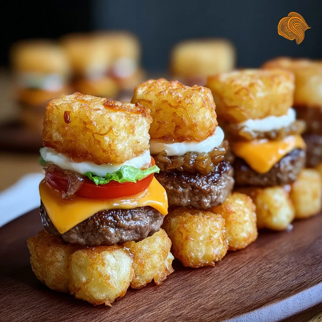 Mini Tater Tot Cheeseburgers Recipe