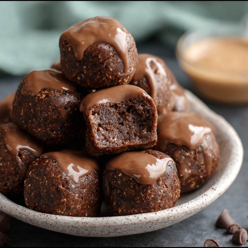 No-Bake Cottage Cheese Brownie Batter Protein Bites