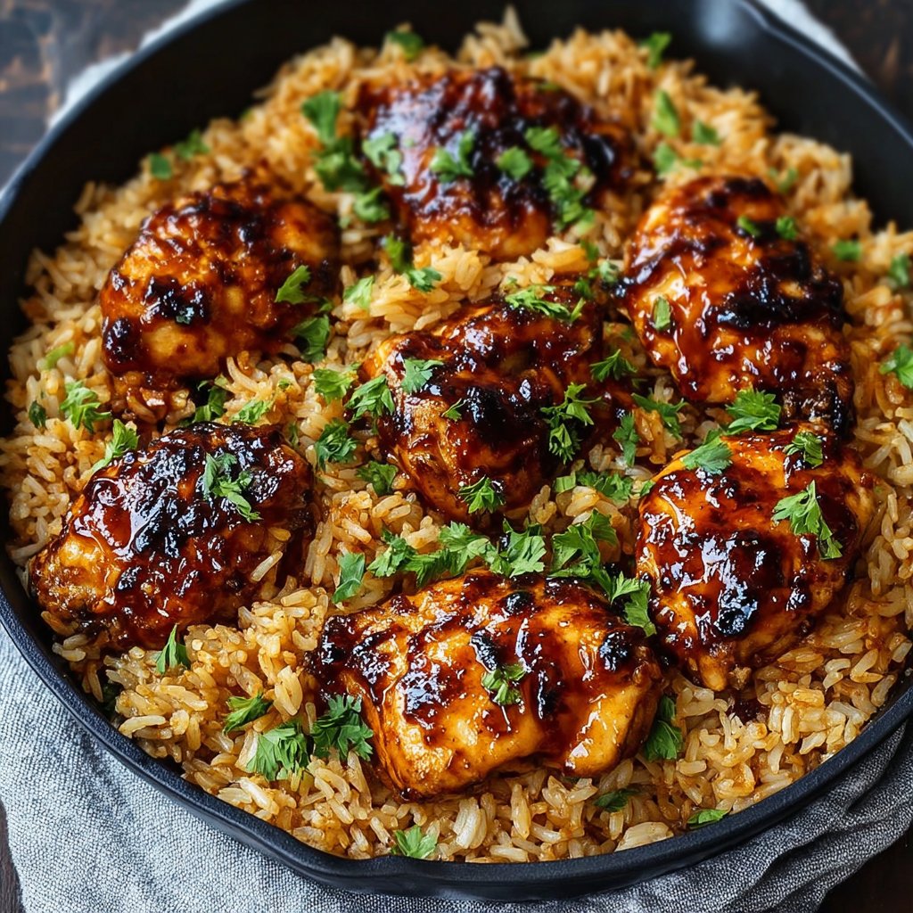 One-Pan Honey BBQ Chicken Rice