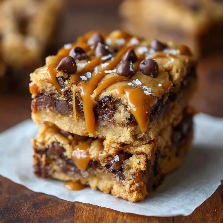 Peanut Butter Caramel Toffee Chocolate Chip Cookie Bars