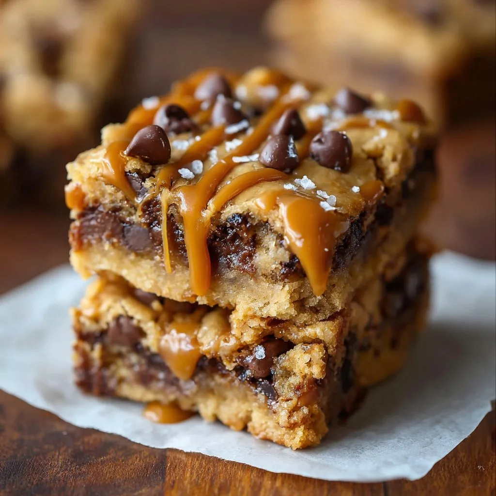 Peanut Butter Caramel Toffee Chocolate Chip Cookie Bars