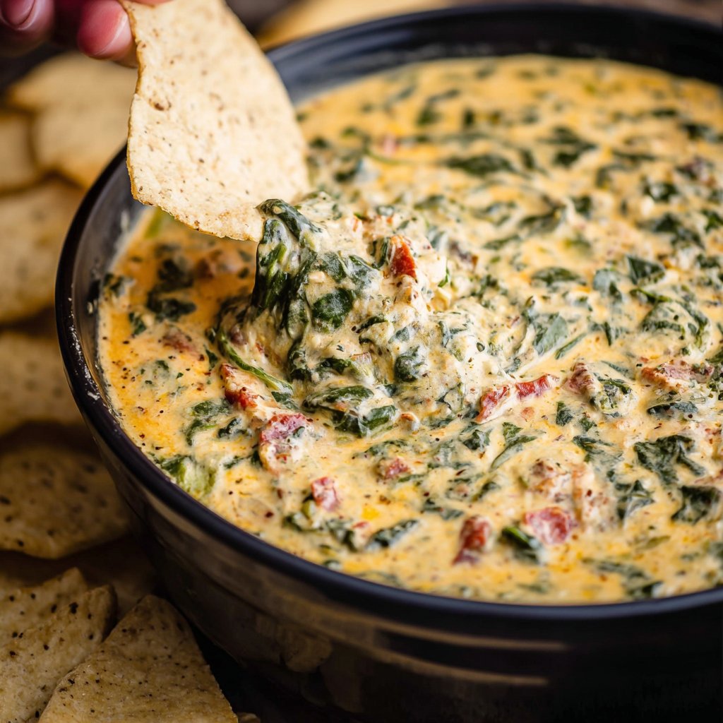 Slow Cooker Queso Spinach Dip