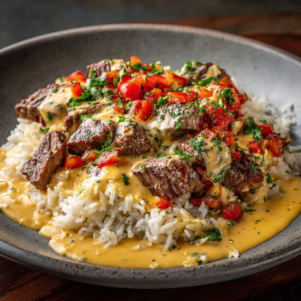 Steak Queso Rice