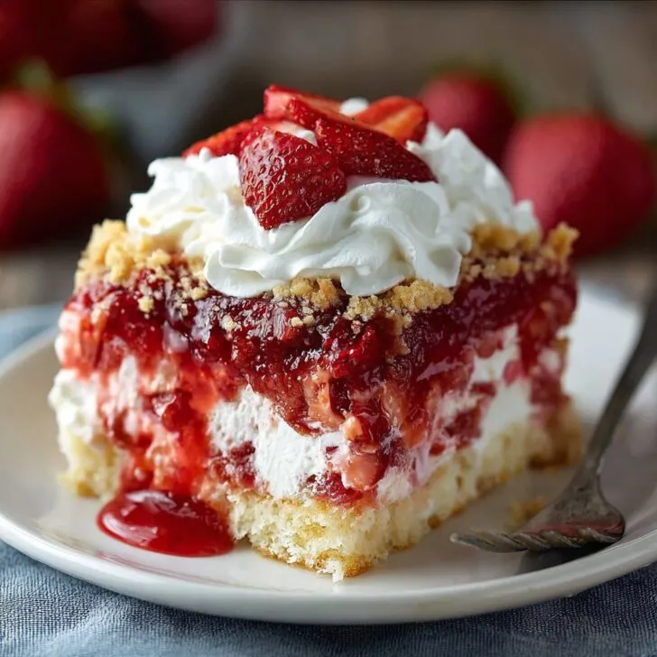Strawberry Crunch Poke Cake Recipe