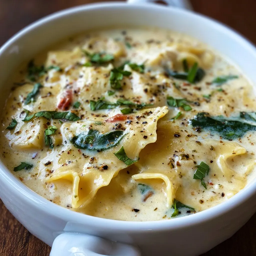 Warm Alfredo Lasagna Soup