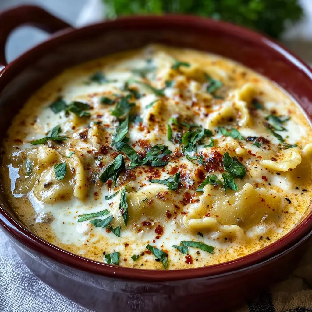 Warm Alfredo Lasagna Soup