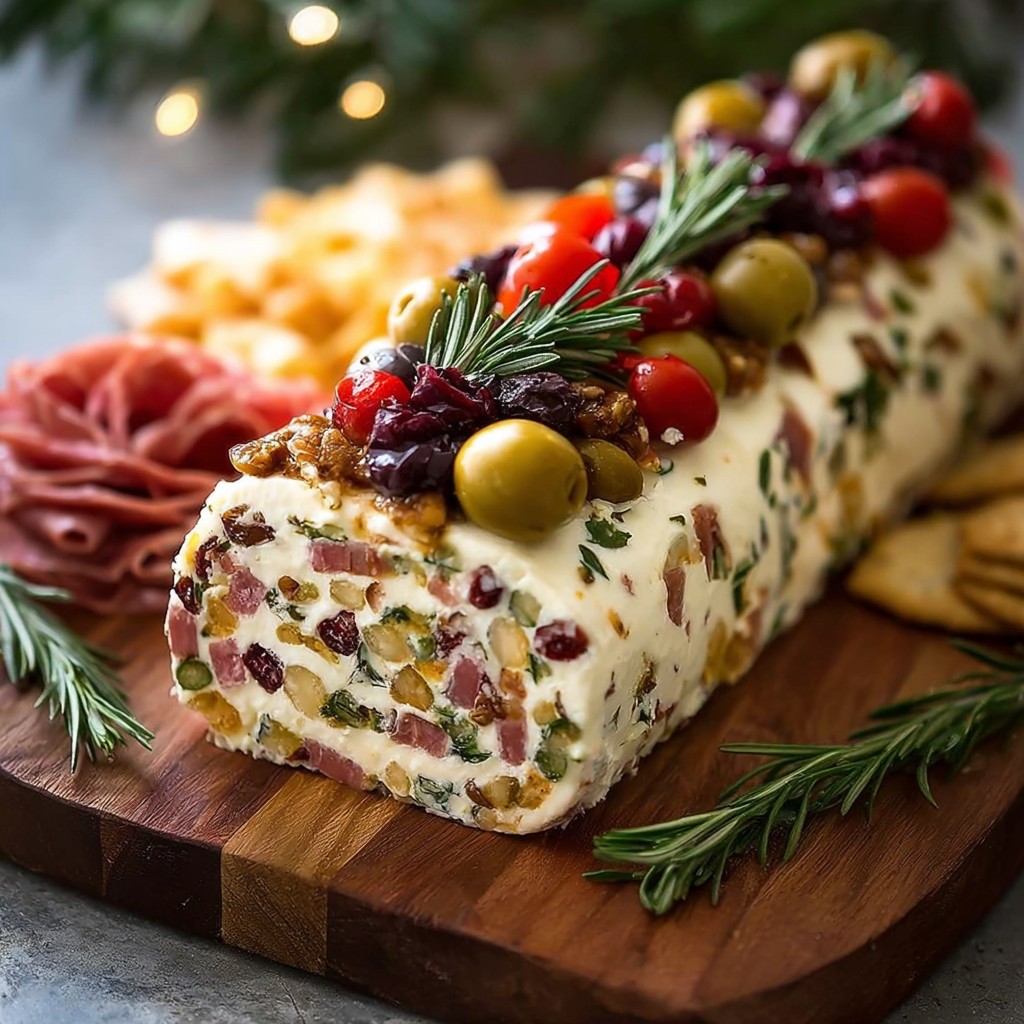 Antipasto Cream Cheese Log Recipe - Holiday Appetizer
