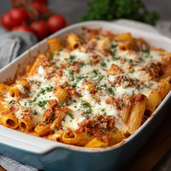 Baked Ziti with Ricotta & Mozzarella