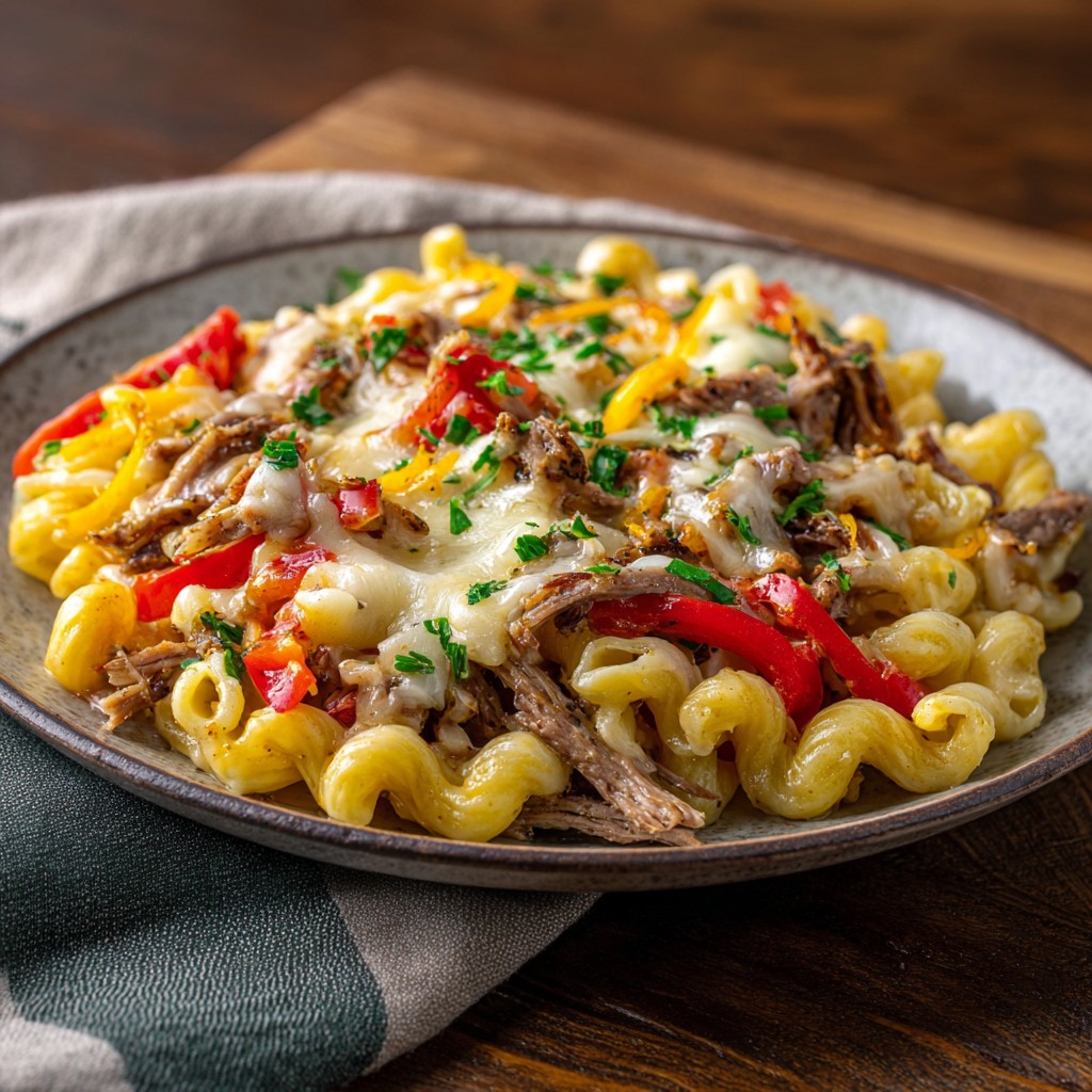 Budget-Friendly Philly Cheesesteak Pasta