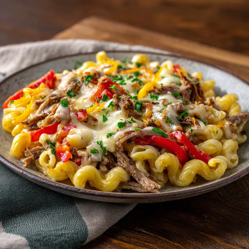 Budget-Friendly Philly Cheesesteak Pasta