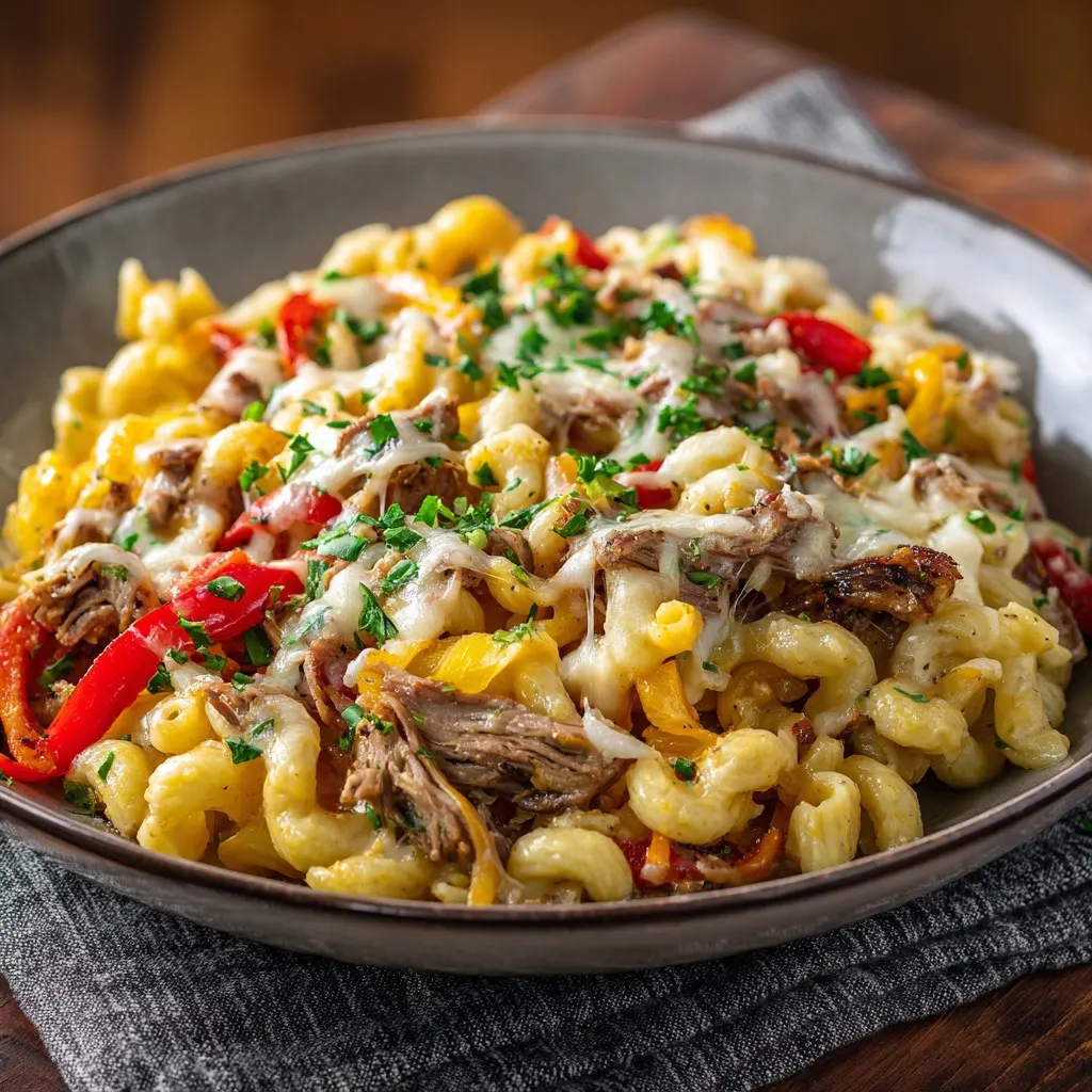 Budget-Friendly Philly Cheesesteak Pasta