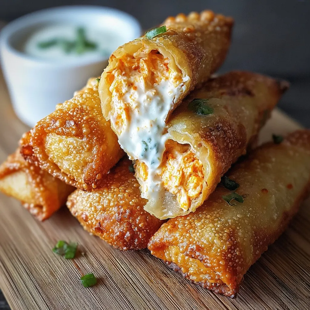 Buffalo Chicken Dip Egg Rolls