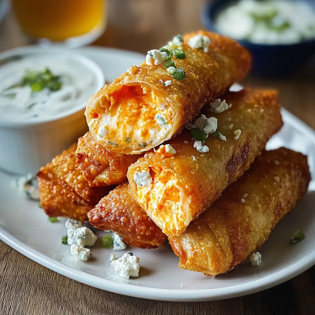 Buffalo Chicken Dip Egg Rolls