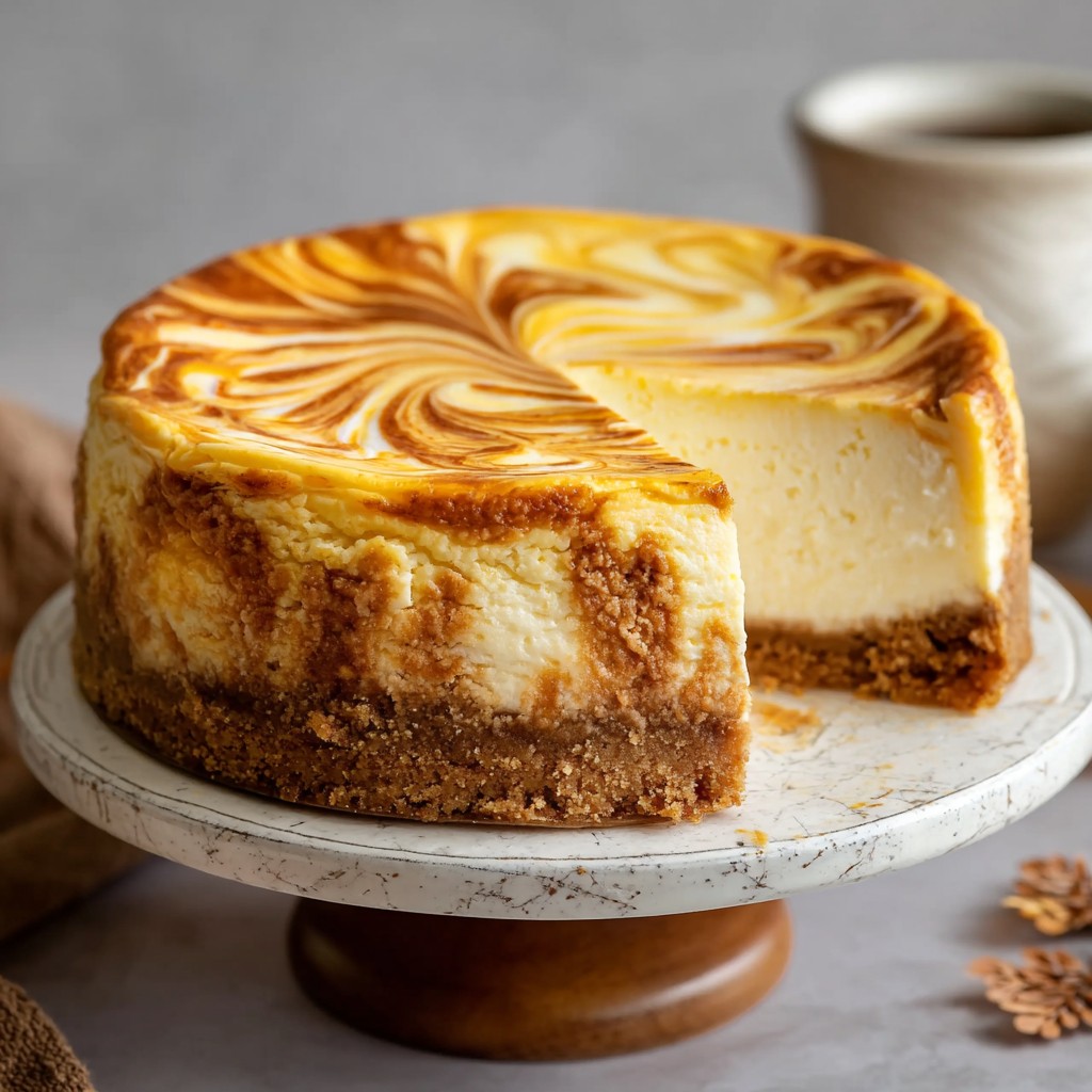 Cheesecake with Pumpkin Swirl