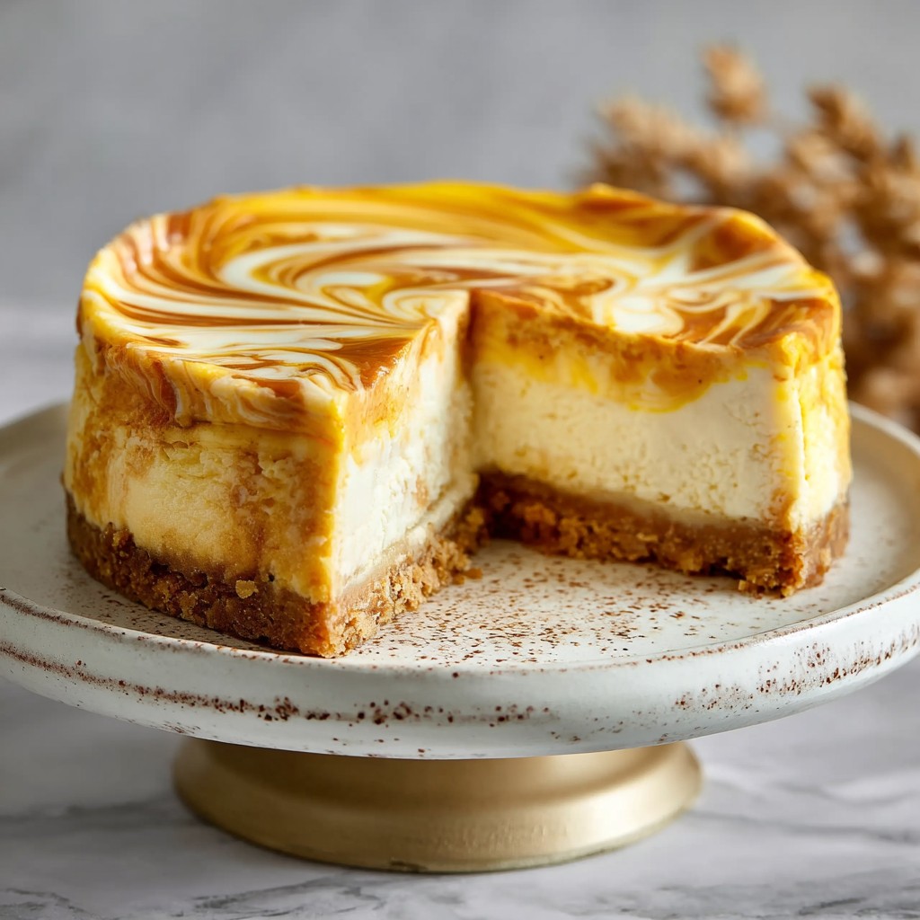 Cheesecake with Pumpkin Swirl