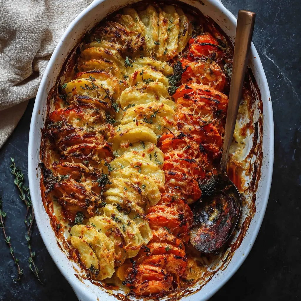 Cheesy Root Veggie Gratin