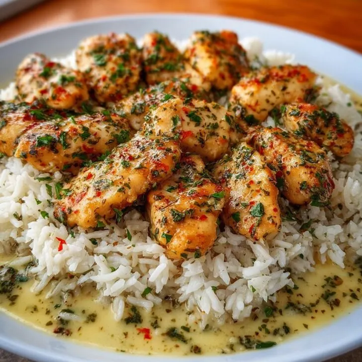 Chicken Scampi with Creamy Garlic Parmesan Rice