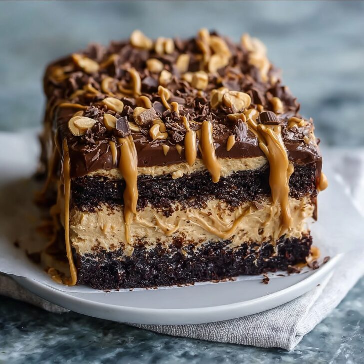 Chocolate Peanut Butter Cake for a Crowd