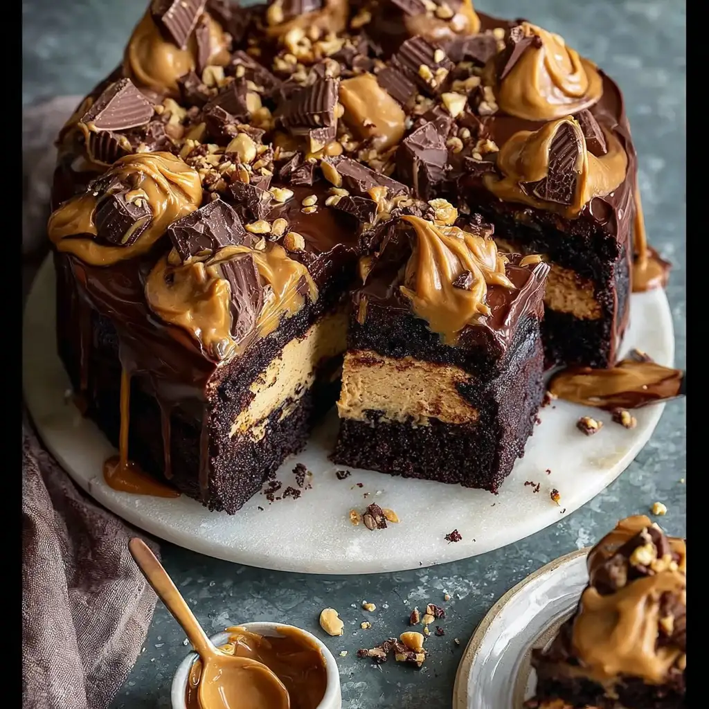 Chocolate Peanut Butter Cake for a Crowd 1 Chocolate Peanut Butter Cake for a Crowd